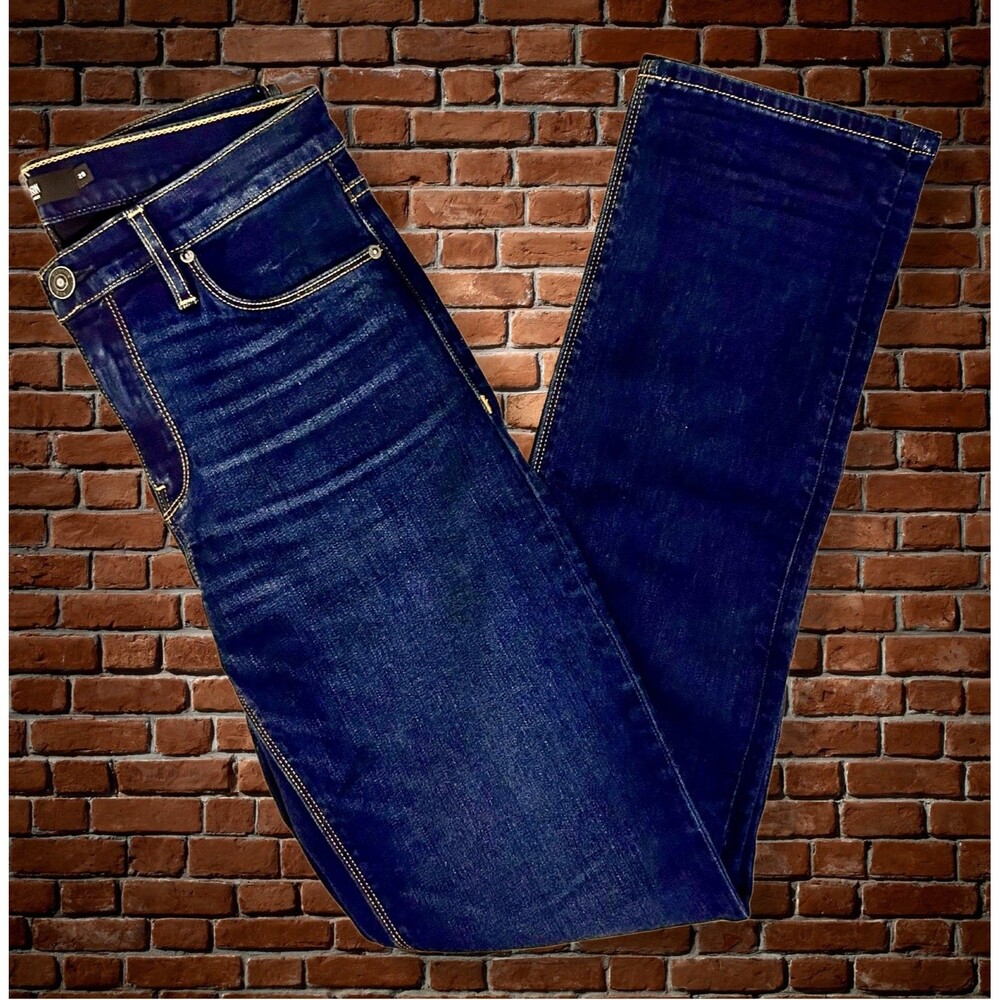 HUDSON Nico Mid-Rise Straight Dark Blue Stretch Full Length Jeans Requiem Sz 28